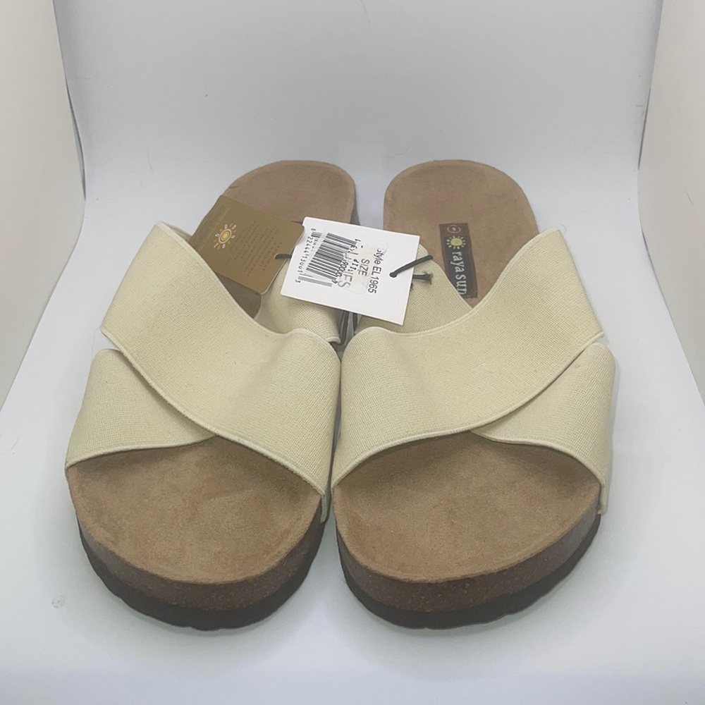 Raya Sun ladies Elastic Strap sandals slides. NWT. Size 9.